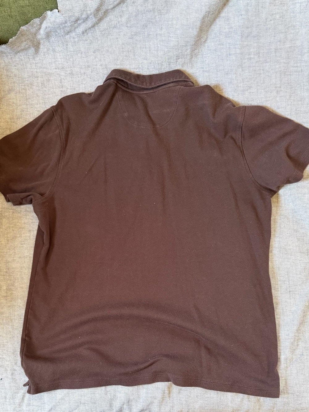 Structure Brown Polo with Neutral and Blue Chest Stripes - Picture 3 of 3
